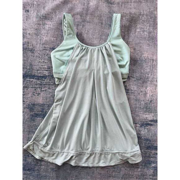 Lululemon Run Times Athletic Tank Top In Heathered Toothpaste (Mint) Size 8 - Picture 3 of 6
